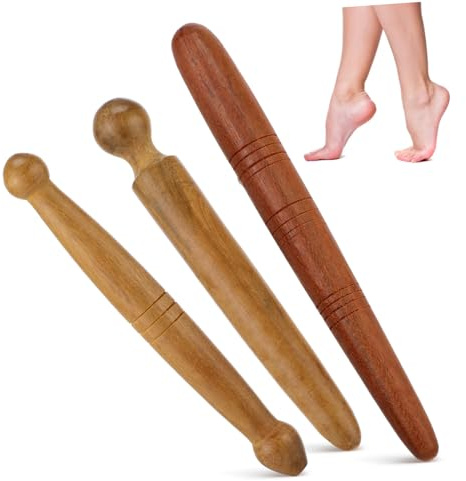 BELLIFFY Bâton De Réflexologie Plantaire En Bois Outils De Réflexologie Pour Massage Des Pieds Et Acupression Pointe Précise Pour Massage Des Points 3 Pièces 12.00 X 1.80 X 1.80 Cm