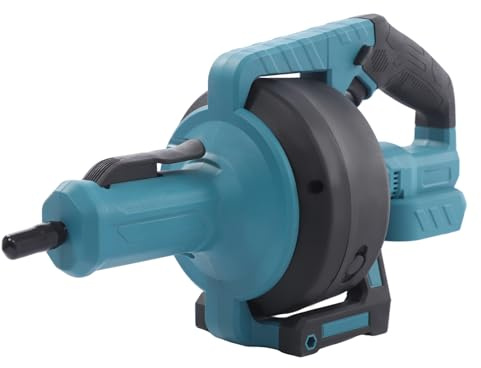 750 W 610 varv/min sladdlös rörrensare 7 m lång rengöringsspiral elektrisk avloppsrenare rörrensare avlopp ren rörrengöringsenhet för toalett, avlopp, badkar, för U-formade och böjda rör
