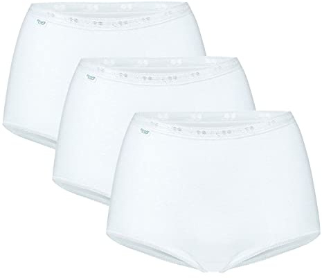 Sloggi Femme Basic+ 3p sloggi Basic Maxi Lot de 3 Culotte taille basse femme Tr s confortable Coton doux et respi, Blanc (White 0003), 58 EU