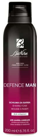 Bionike Defence Man - Safe Shave, Schiuma da Barba Anti-irritazione, Azione Idratante e Emolliente, Contrasta Rossori e Tagli, Protegge e Lenisce la Pelle