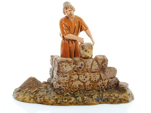 Moranduzzo Muratore per Presepe da Cm 10 Scala 1:20 - Statuine Presepe Indistruttibili - Stile 700', Pittura Rifinita a Mano, Prodotto Ufficiale, Made in Italy, Scultore M. Landi