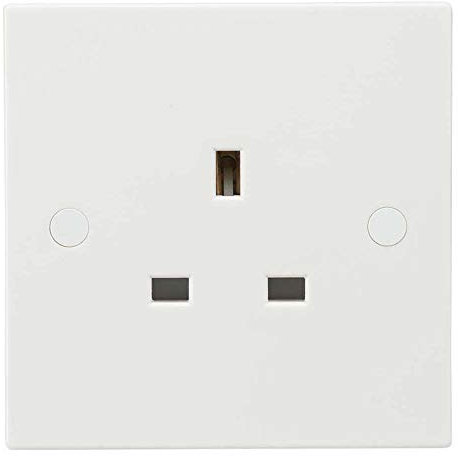 Knightsbridge SN7000U White Square edge Plastic 13A 1G Unswitched Socket, 9.0 mm*86.0 mm*86.0 mm