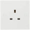 Knightsbridge SN7000U White Square edge Plastic 13A 1G Unswitched Socket, 9.0 mm*86.0 mm*86.0 mm
