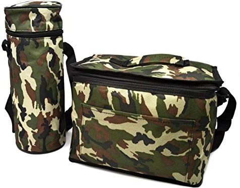 Camuflaje Sac à déjeuner isotherme 8 l pour réfrigérateur militaire et 1,5 l de bouteilles isothermes pour pique-nique sac froid pêche camping chasse congélateur nourriture