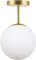 Moderne Deckenlampe Hängend aus Glas, E27 Flur Deckenleuchte Gold Deckenleuchten Wohnzimmer 1- Flamme Weiß Ball Glas Lampenschirm Flurlampe fur Restaurants, Küchen, Esszimmer (Inkl. LED Glühbirne)