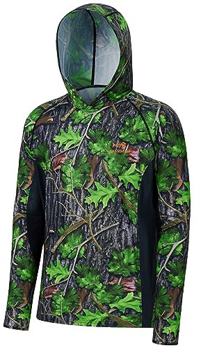 BASSDASH Men's UPF 50+ Lightweight Hunting Camo Hoodie Quick Dry Performance Long Sleeve Fishing Shirt with Hood FS30M