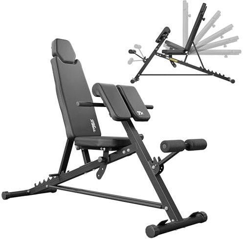 TREX SPORT TX-200B Multifunktions Hantelbank | Trainingsbank für Ganzkörper-Workout | Rückentrainer für zuhause | bis 250 kg