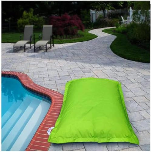 FDSGEEE Pouf géant côté piscine sur l'eau, grand pouf flottant imperméable pour l'extérieur 140 cm x 180 cm, sans remplissage (couleur : bleu)