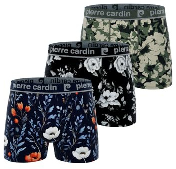 Pierre Cardin Underwear Boxer Homme Coton, Caleçon Homme Naturel et Hypoallergénique (Lot de 3)