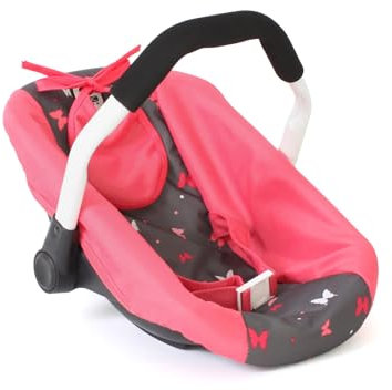 Bayer Chic 2000 - Puppen-Autositz für Baby-Puppen, Puppentrage, Puppenzubehör, Butterfly, Koralle, 708-47, Konfetti Pink, 45 * 31 * 32 cm