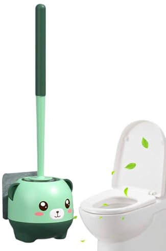 Escobilla de baño con de Animal | Soporte Creativo para escobilla de Inodoro | Juego único de escobilla de Inodoro | Montado en la Pared y Mango Largo y Soporte para Herramienta de