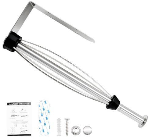 FORYNXHWIN Portarrollos de cocina sin taladrar – Se puede rasgar con una mano, soporte de papel con efecto amortiguador, bajo armario/pared, autoadhesivo o perforado, para almacenamiento y