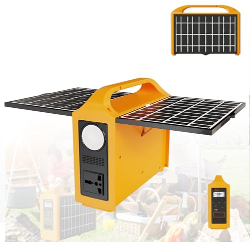 100 W bärbar kraftstation med solpaneler, Lifepo4 76.8 Wh ersättningsbatteri, har USB Ac DC-typ C-utgång, kan laddas med solpaneler