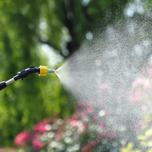 Axorafow Spruzzatore per fiori da giardino con 2400 mAh ricaricabile a 360 °, ugello telescopico personalizzabile, nebulizzatore/flusso 60 cm, 2 m/5 m, tubo elettrico per piante, casa, auto, pulizia