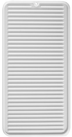 iDesign 63580 Lineo Abtropfmatte, schmale Spülbeckenmatte aus Silikon für die Ablage von Besteck und Geschirr, durchsichtig
