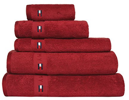 Tommy Hilfiger - Handtuch Serie Legend 2 - Uni 560 g/m², 100% Baumwolle, rot, Badetuch 70 x 140 cm