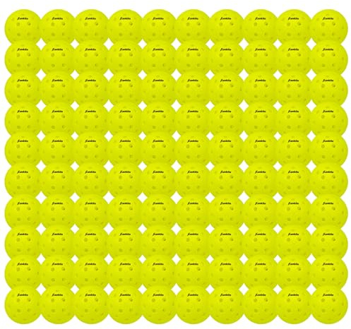 Franklin Sports Outdoor X-40 Lot de 100 balles de Pickleball – Approuvé par Les États-Unis – Lot de 100 balles de Pickleball d'extérieur – Jaune – US Open Ball