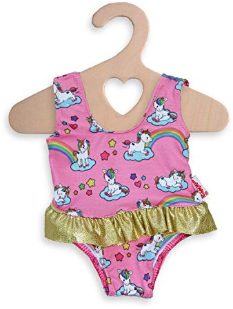 Heless 1662 - Badeanzug für Puppen, Motiv Einhorn, Größe 28 - 35 cm, für Badespaß an heißen Sommertagen