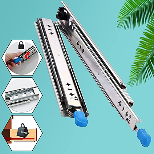YONIISEA Glissiere pour Tiroir Charge Lourde 1300mm, Campeur Coulisse de Tiroir Rails - Montage Latéral, 53mm Coulisses Tiroirs Charge Lourde, Glissière pour Les Armoires Mobiles