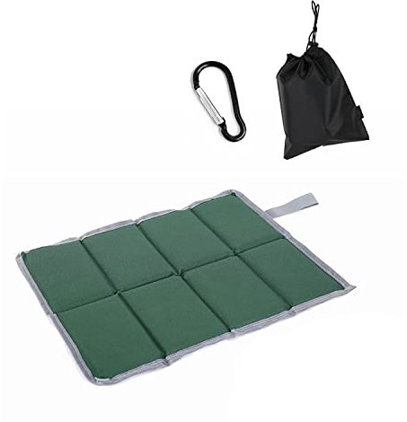 1 Sitzkissen mit 1 Aufbewahrungstasche und 1 Karabiner, wasserdichtes Sitzkissen, Outdoor-Sitzkissen, faltbares Sitzkissen, geeignet für Outdoor-Camping, Picknick im Park, Wandern (Armeegrün)