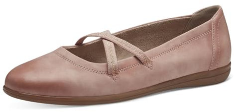 Jana Damen Ballerinas mit Riemen Vegan, Rosa (Old Rose), 39 EU