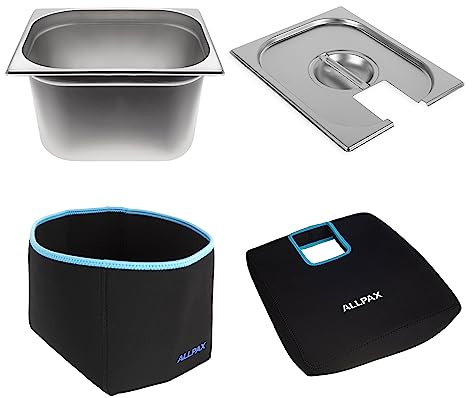 Allpax Sous Vide Isolationsset GN 1/2: Behälter (200 mm) Mit Deckel und Aussparung, Inklusive Isolierung Zum Warmhalten Von Speisen Im Wasserbad