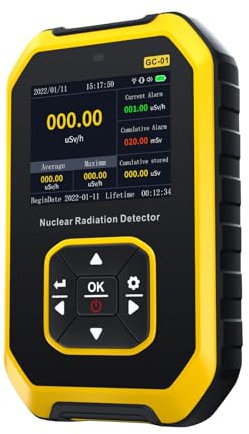 Geigerzähler, Nuklearer Strahlungsdetektor Kernstrahlung Detektor Beta Gamma Röntgen Strahlen Messgerät Radioaktivität Tester Persönlich Dosimeter mit Alarm und Aufzeichnung