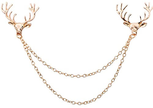 LUDAKE Broche tendance en forme de bois de cerf pour homme, broche de chemise pour homme, broche de bijoux de luxe