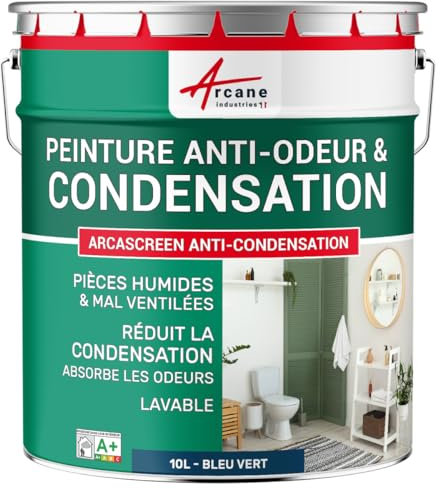 Peinture anti condensation, anti odeur, moisissure - 10 L Bleu vert - RAL 5001 - ARCANE INDUSTRIES
