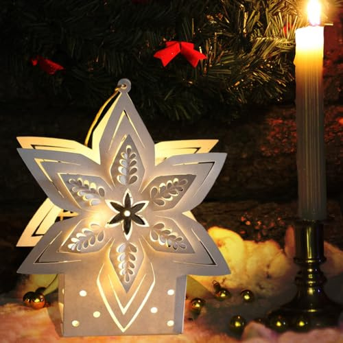 ISAKEN Troqueles con forma de ángel, plantillas navideñas 3D para árbol de Navidad, plantillas de Navidad para perforar con forma de ángel, plantillas de metal para scrapbooking y gofrado DIY