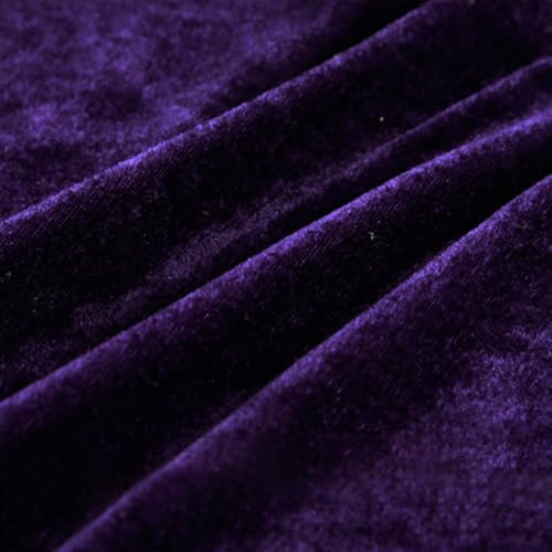 Anevous 1m x 165cm Pannesamt Stoff Meterware für Deko, Samt ähnliche Dekostoff, Stoffe zum Nähen, Samtstoff Basteln und Bekleidung Für Kleidung Vorhänge Gardinen Bühne Tischdecke Deko,Lila B