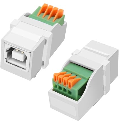 XMSJSIY Keystone - Conector USB 2.0 tipo B hembra sin soldadura a terminales de crimpado de 4 pines, adaptador de impresora para reparación de expansión de escáner de impresora, 2 unidades