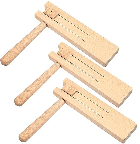 BESPORTBLE 3 Pcs Wooden Ratchet Noise Maker Rotating Matraca Percussion Instrument Toys for Children Party Celebration Sound Effects