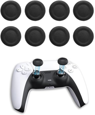 8 Stück Thumbstick Kappen für PS5 & PS4 Controllern, Black rutschfeste Daumengriff-Joystickkappen, Verschleißfeste Grip Aufsätze für präzise Steuerung, Gaming Zubehör für besseren Grip