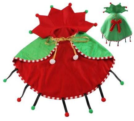 Cappa Per Cane - Costumi da Albero di Natale per Cani Piccoli - Mantello per Animali Domestici,per Abbigliamento Invernale per Travestimenti Festival Feste di Compleanno Cosplay