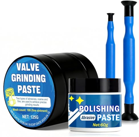 Pasta Esmerilar Valvulas, 125 * 2 Kit de Esmerilado para Válvulas, 60g Pasta de Pulir, Varios Coches, Motocicletas, Maquinaria Agrícola, Motores