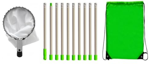 BUAGOUWZ Recolector de Frutas con Pértiga Telescópica, de Metal, para Huertos, Jardinería, Recolección de Melocotones, Recolección de Frutas.
