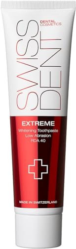 SWISSDENT EXTREME ZAHNCREME, 100 ml Whitening Zahnpasta, hilft speziell bei Verfärbungen durch Rotwein, Kaffee und Rauchen, mit Koenzym Q10 & Vitamin E für gesunde & weiße Zähne