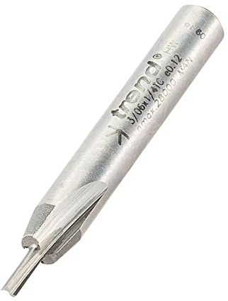 Trend Professional Straight Two Flute Router Cutter Bit, 1/4 Inch Shank, 2mm Cut Diameter, Tungsten Carbide Tipped, 3/06X1/4TC