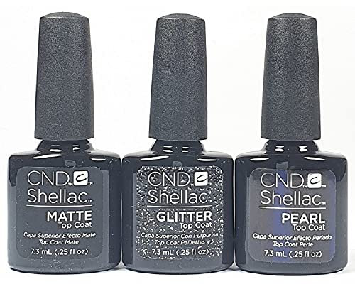 CND Shellac Alluring Top Coat, Trilogy Matte, Pearl-Glitter