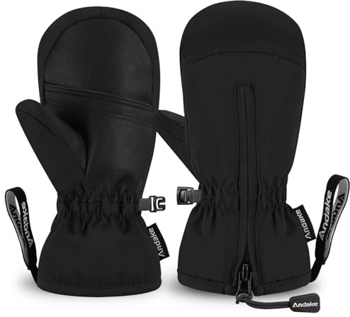 Andake Gants de Ski pour Enfants, garçons et Filles, moufles Chaudes, imperméables, Coupe-Vent, Respirantes, Thermiques pour Enfants, pour Le Ski, Le Snowboard et Les Sports de Plein air d'hiver | Gants de neige chauds d'hiver pour tout-petits bébés filles et garçons