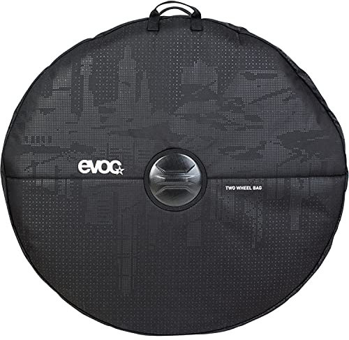 EVOC TWO WHEEL BAG zum Transport von Laufrädern (Laufradtasche für zwei Laufräder, verstärkter Achsenschutz, integrierte Trennwand, Fahrradtasche mit Tragegriffen, für 29 Reifen geeignet); Schwarz