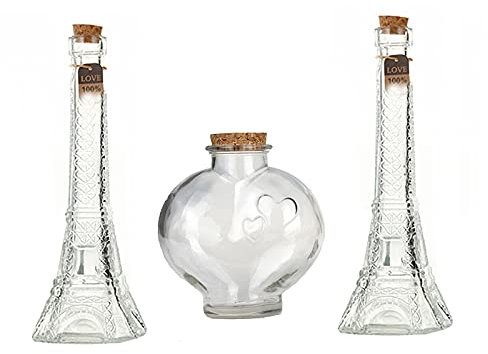 CHENGXINWENHUA Unity Sand Ceremony Set de tarros decorativos hechos a mano (2 libras)