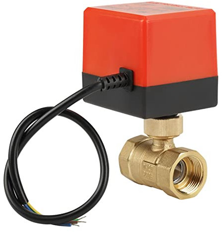 Vanne à Bille Motorisée en Laiton, Vanne électrique à Bille Motorisée en Laiton DN20 2 Voies pour Contrôle de Débit AC 12V G3/4, Vannes à Bille