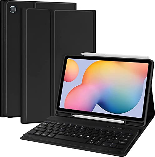 Funda con Teclado Bluetooth Español Ñ para Samsung Galaxy Tab A8 10.5'' (SM-X200/X205), Teclado Inalámbrico Magnético con Portalápices