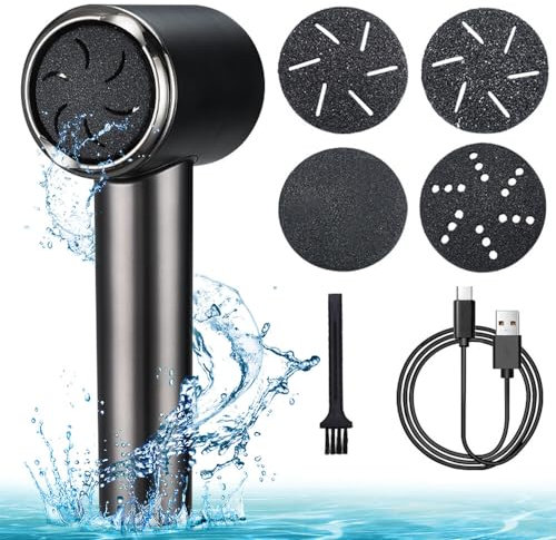 HOVCEH Hornhautentferner Elektrisc, Wiederaufladbar Hornhaut Entfernen Fuß, 3 Schleifköpfe, Wasserdichtes Hornhautraspel, Hornhauthobel Fuß für Rissige Fersen, Hornhaut, Abgestorbener Hautentferner
