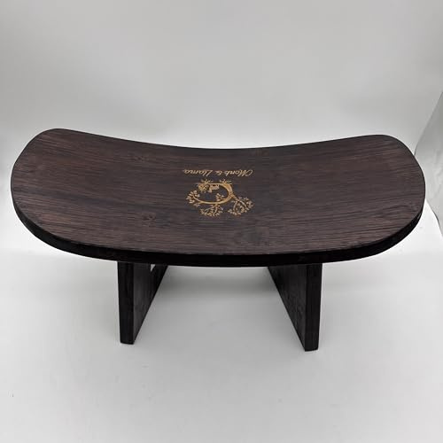 MONK & LLAMA Meditation Bench Standard - Kneeling Bamboo Bench with Foldable Legs & Cushion — Perfect Kneeling Stool Ergonomic Bamboo Yoga Bench for Extended Practice - Includes Carrying Bag