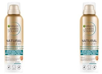 Garnier Ambre Solaire - Brume Autobronzante pour le Corps - Hâle Doré & Lumineux - Sans Traces - Tenue 1 Semaine - Pour Tous Types de Peaux - Natural Bronzer - 150 ml (Lot de 2)