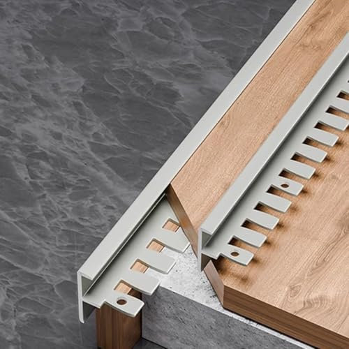 WJYWX Stair Nosing Profile, Edging Profile, Bendable, F-shape, End Profile, Length: 90cm*3 Pieces, Metal Profile, Step Nosing Profile For Laminate, Parquet And Tiles(Matte Silver,12mmx0.9m)