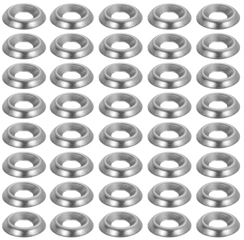 PATIKIL #10 Rondelle Fraisée de Finition, 200Pcs Vis à Tête Plate en Acier Inoxydable 304 pour Accessoires Mécaniques et Maquettes à Faire Soi-Même, Argentée